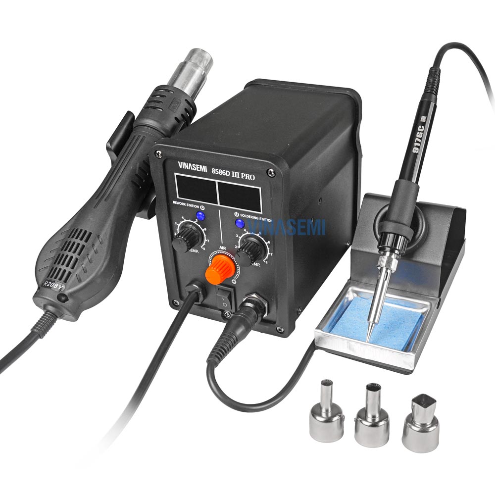 Vinasemi 8586D-III PRO Máy Hàn Khò 780W Tự Ngắt, 220VAC, 100-480°C